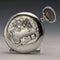 Antique Swiss GLOBE pocket watch relief engraving silver side hunter case works well
