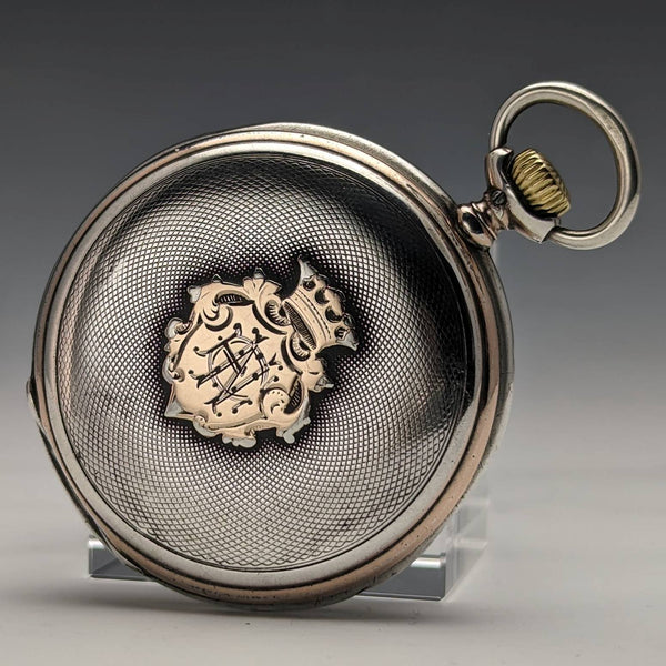 1925 年左右復古浪琴懷錶銀側獵人錶殼效果很好