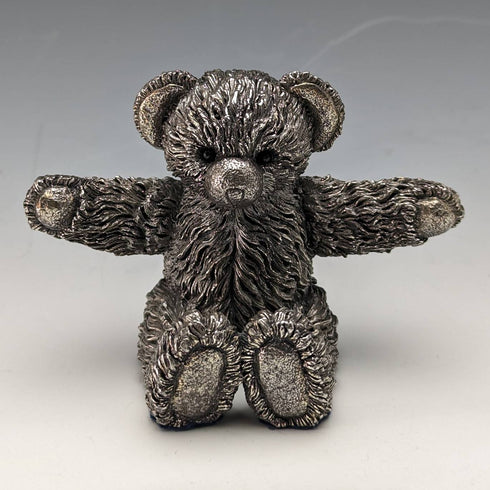 British Country Artists Teddy Bear Sterling Silver Sculpture Figurine