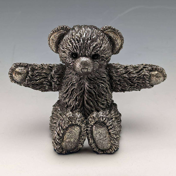 British Country Artists Teddy Bear Sterling Silver Sculpture Figurine