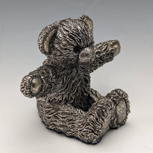 British Country Artists Teddy Bear Sterling Silver Sculpture Figurine