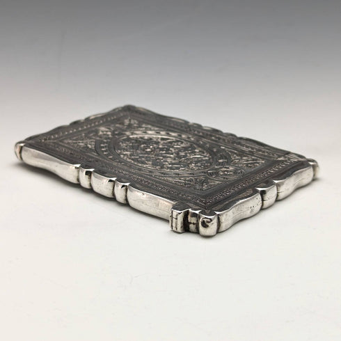 1882 British antique sterling silver card case 53g Frederick Marson
