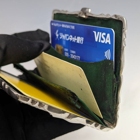 1909年 英国アンティーク 純銀製 両開き型カードケース 63g Cohen and Charles