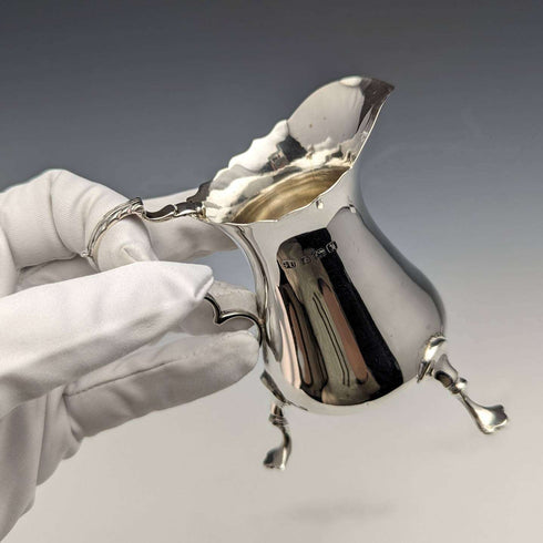 1908 British Antique Sterling Silver Cream Jug 84g George Unite