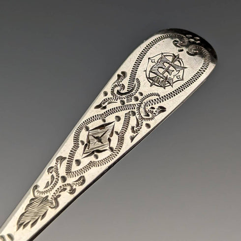 1884 年英國古董純銀茶匙 6 件套裝在一個盒子裡