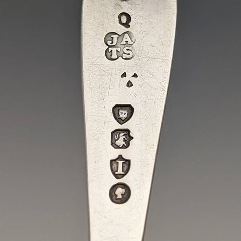 1884 年英國古董純銀茶匙 6 件套裝在一個盒子裡