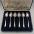 Juego de 6 cucharillas de té de plata de ley vintage británicas de 1935 con marcas múltiples, en estuche