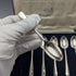 Juego de 6 cucharillas de té de plata de ley vintage británicas de 1935 con marcas múltiples, en estuche