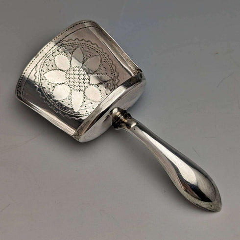 1809 British Antique Sterling Silver Shovel Tea Caddy Spoon Georgian