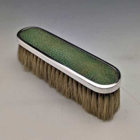 1927 British Vintage Sterling Silver & Leather Handle Brush Set of 4 Collet and Anderson