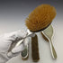 1927 British Vintage Sterling Silver & Leather Handle Brush Set of 4 Collet and Anderson