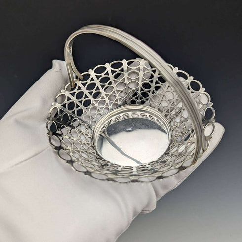 1960 British Antique Sterling Silver Mini Basket 54g Aidie Brothers
