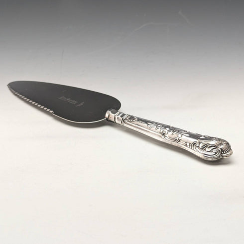 1970 British Antique Sterling Silver Handle Cake Server Harrison Brothers