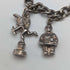 British vintage silver charm bracelet 46g