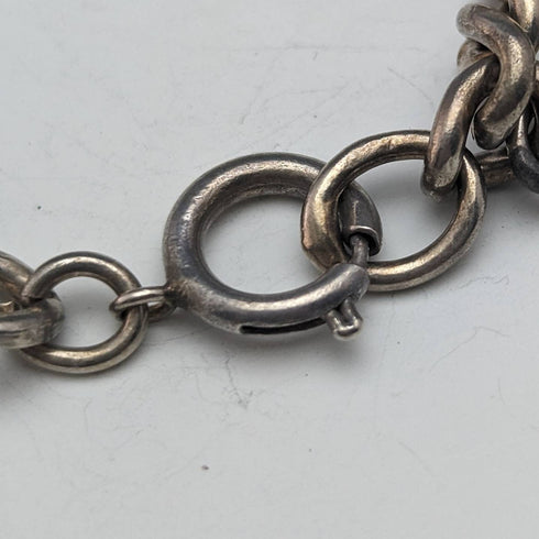 英国ヴィンテージ シルバー チャームブレスレット 46g