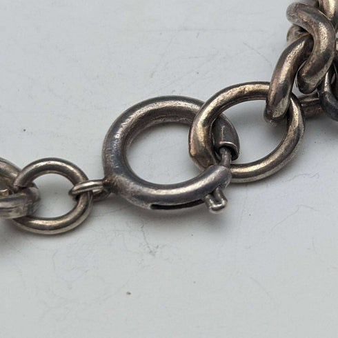 British vintage silver charm bracelet 46g