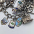 British vintage silver charm bracelet 75g