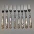 Around 1870 British Antique White Pearl Shell Handle Dessert Cutlery 8 Pair Set in Wooden Box