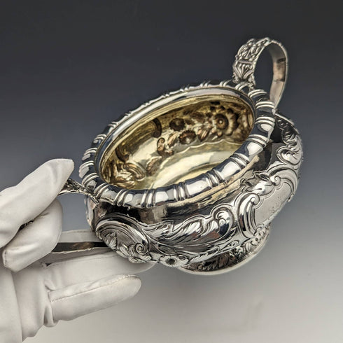 1830 Georgian British Antique Sterling Silver Sugar Bowl 437g Jonathan Hayne
