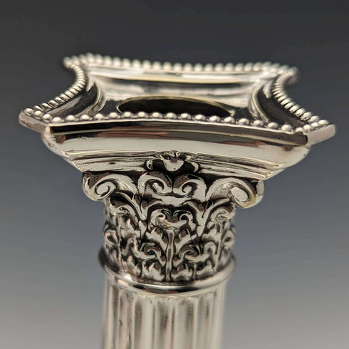 英国アンティーク シルバープレート製 キャンドルスタンド 燭台ペア Goldsmiths and Silversmiths