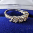 British Vintage Jewelry Cubic Zirconia x5 Sterling Silver Ring