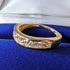British vintage jewelry cubic zirconia x7 sterling silver gilt ring (size 11)