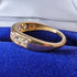 British vintage jewelry cubic zirconia x7 sterling silver gilt ring (size 11)