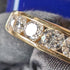 British vintage jewelry cubic zirconia x7 sterling silver gilt ring (size 11)