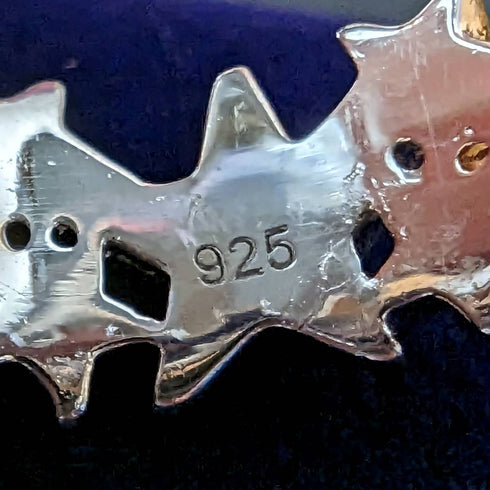 British vintage jewelry multicolor star sterling silver ring