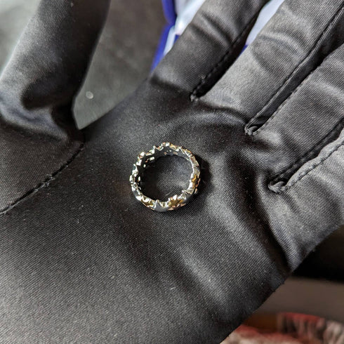 British vintage jewelry multicolor star sterling silver ring