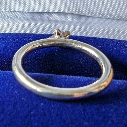 British vintage jewelry 9ct gold star pure silver ring