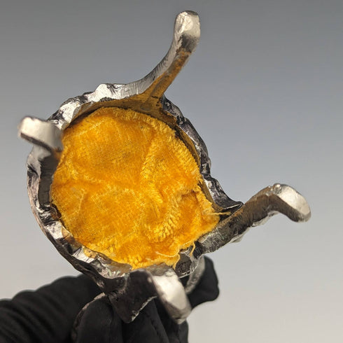 1940s Brass Chair Pocket Watch Holder Yellow Seat