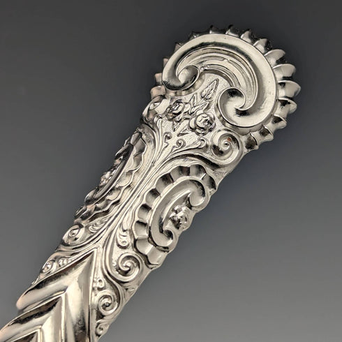 1889 British Antique Pure Silver Handle Toasting Fork Adie and Lovekin