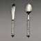 1938年 英国ヴィンテージ 純銀ハンドル ナイフ&スプーンセット Raeno Silver Plate Co
