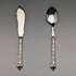 1938 British Vintage Pure Silver Handle Knife & Spoon Set Raeno Silver Plate Co