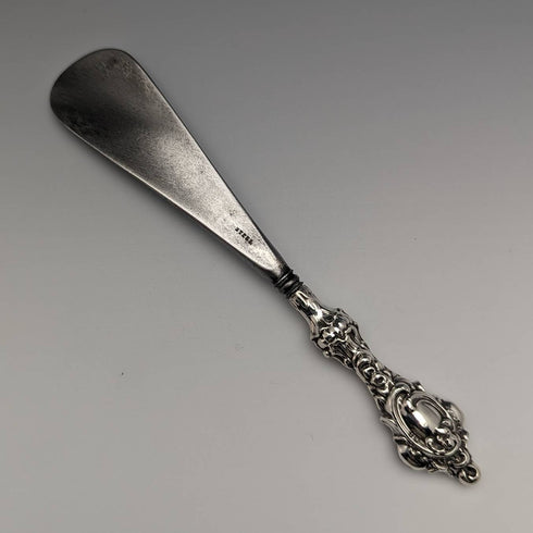 1899 British Antique Pure Silver Handle Shoehorn Shoehorn ES Barnsley