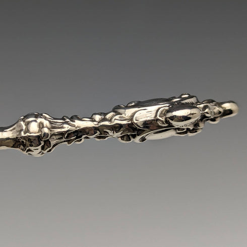 1899 British Antique Pure Silver Handle Shoehorn Shoehorn ES Barnsley