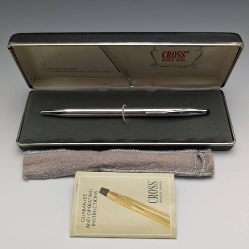 復古十字純銀圓珠筆(帶盒)