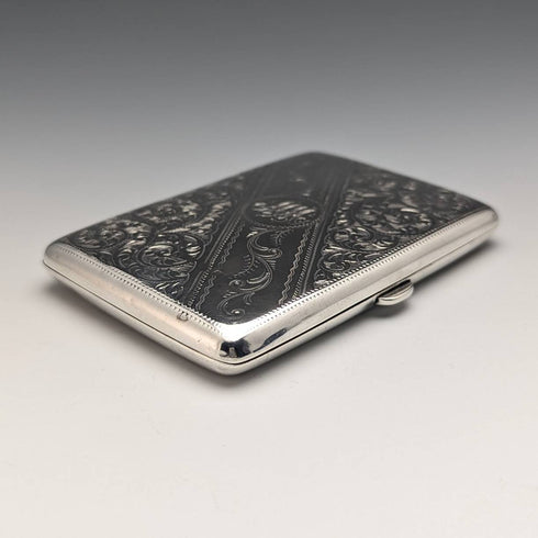 1899年 英国アンティーク 純銀製 両開き型カードケース 94g