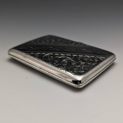 1899年 英国アンティーク 純銀製 両開き型カードケース 94g