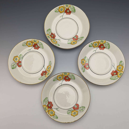 Set of 4 demitasse cups and saucers, circa 1930s, from Bridgewood, England.