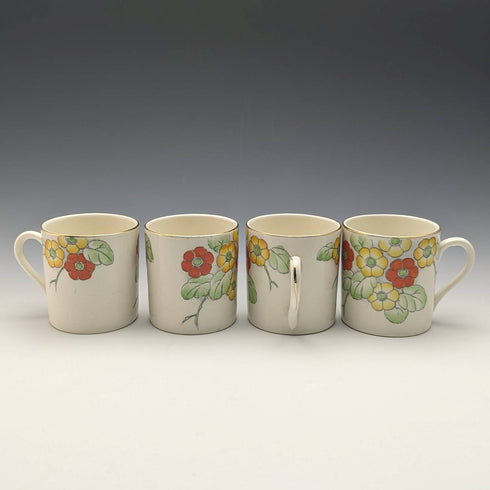 Set of 4 demitasse cups and saucers, circa 1930s, from Bridgewood, England.