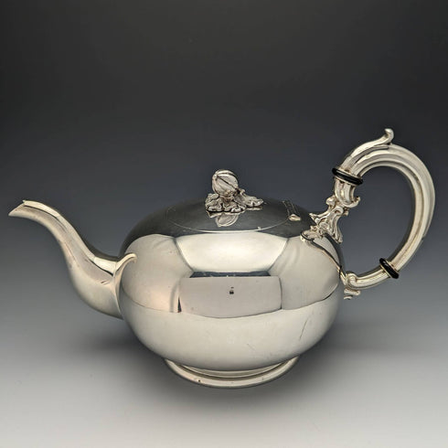 Tetera de plata chapada vintage británica, estilo victoriano