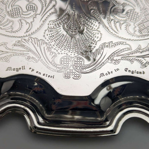 英国ヴィンテージ シルバープレート&グラス ドリンクサーバセット Queen Anne