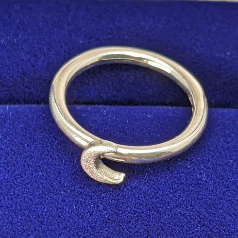 British Vintage Jewelry Crescent Sterling Silver Ring