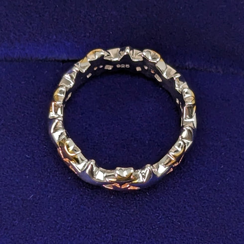 British vintage jewelry multicolor star sterling silver ring