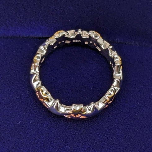 British vintage jewelry multicolor star sterling silver ring