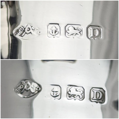 1928 British vintage sterling silver vase pair 473g in case Adie Brothers