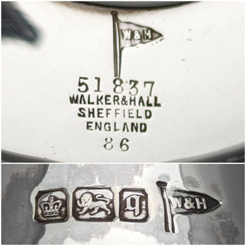 1908年 英国アンティーク 純銀製コンポート 527g Walker and Hall