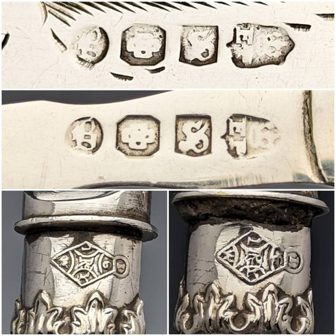 1860年頃 英国アンティーク シルバープレート製 フィッシュカトラリー 5ペアセット 木箱入り